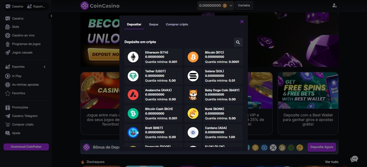 Existem in&uacute;meras op&ccedil;&otilde;es de criptomoedas para depositar e explorar o jogo de poker online